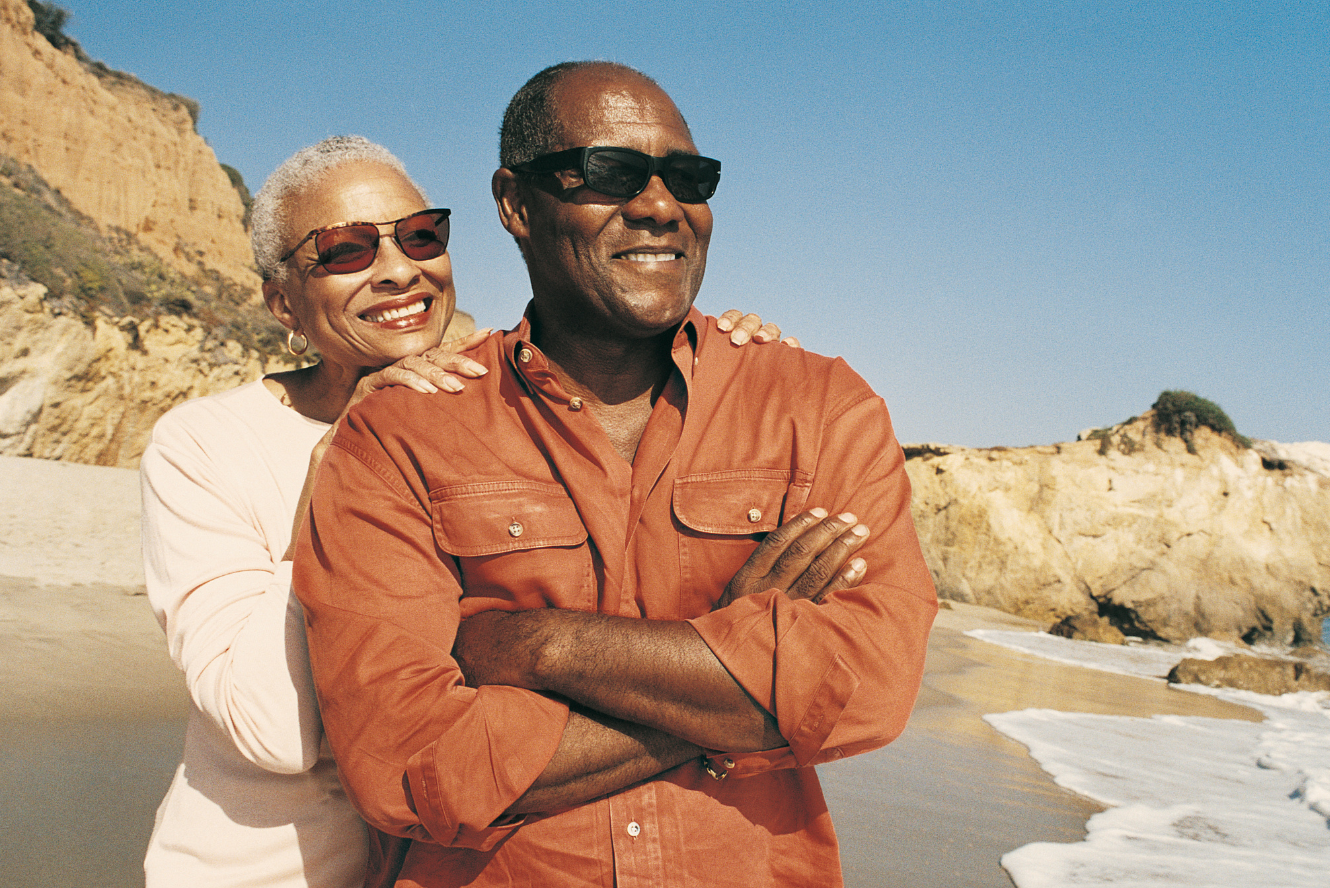 A family spending time together on the beach.